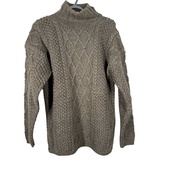 J Crew Womens Cable Knit 100% Wool Tunic Sweater Sz S Fisherman Turtle Neck - Picture 1 of 7